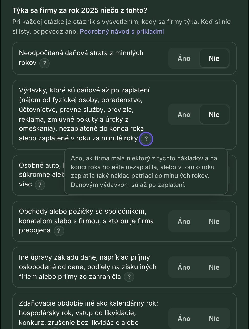 Otázky dane z príjmov spoločnosti s otvorenou vysvetlivkou