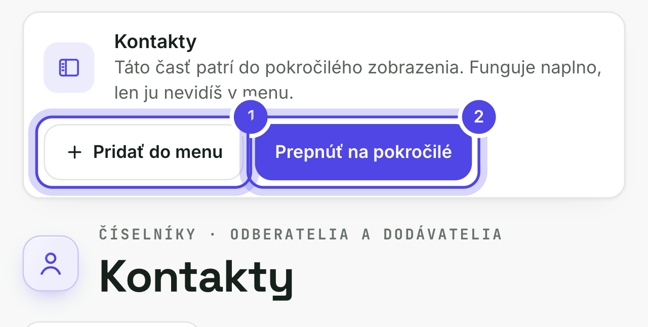 Pás pri časti z pokročilého zobrazenia